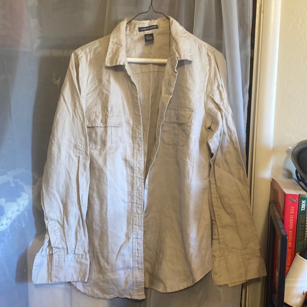 Chelsea &Theodore linen button down shirt